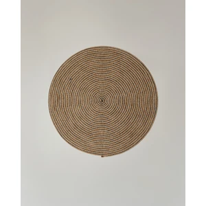 Circle Art Dekoratif Jüt Kilim 90 cm Natural-Siyah
