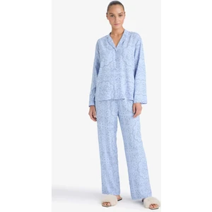 Pijama Takımı Regular Fit Desenli Uzun Kollu Üst Uzun Alt F9824AX25AU