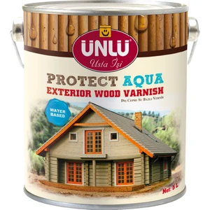 Ünlü Protect Aqua Su Bazlı Dış Cephe Vernik 5 Lt