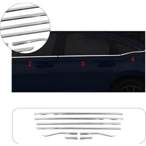 Honda Cıvıc Krom Cam Çıtası 8 Parça P.çelik 2022 ve Üzeri