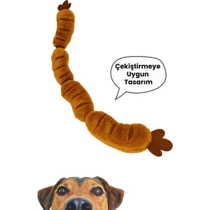 Peluş Sosis Köpek Oyuncağı | 65 CM Dayanıklı Çekiştirme Oyuncağı