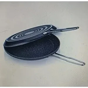 Pratiko 32 cm İkiz Börek ve Balık Tavası Teflon Kaplama Ergonomik Kulplar Gri