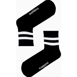 Carnaval Socks Beyaz Çift Şeritli Desenli Renkli Spor Çorap