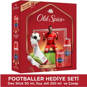 Old Spice Footballer Hediye Seti: Captain Deodorant stick 50 Ml, duşjeli 250 Ml ve çorap 