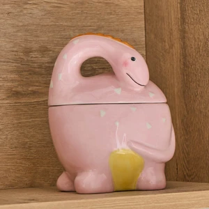 Dino Kapaklı Saklama Kabı Pembe