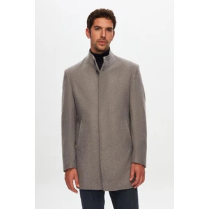 Ds Damat Regular Fit Gri Hakim Yaka Kaşe Kaban