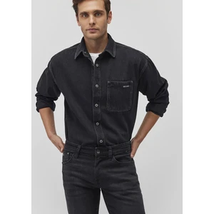 Aidan Mavi Black Antrasit Jean Gömlek 0210588-85622