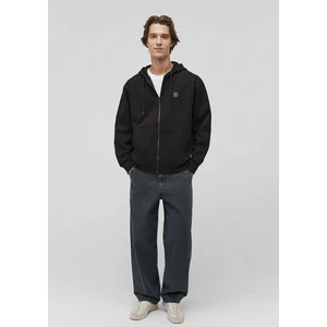 Logolu Kapüşonlu Fermuarlı Siyah Sweatshirt 066979-900