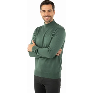 Erkek Kışlık Düz Renk Rahat Kesim Yarım Balıkçı Yaka Ince Yün Kazak