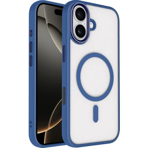 Case 4u Apple iPhone 17 Kılıf Wireless Şarj Özellikli Krom M-Safe Silikon Kapak Lacivert