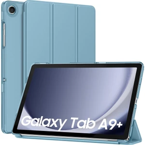 Samsung Galaxy Tab A9 Plus 11 Inç Kılıf Smart Uyku Modlu Standlı Şeffaf Kapaklı SM-X210 (Uyumlu)
