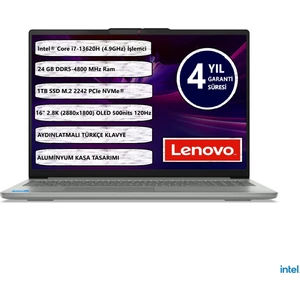 Ideapad Slım 5 16IRH10 Intel Core I7-13620H 24GB 1TB SSD 16" OLED Freedos 83HS009PTR Taşınabilir Bilgisayar