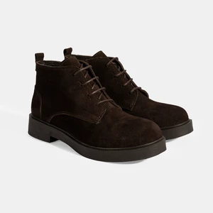 Kadın Kahve Bağcıklı Süet Bot