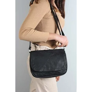 Hakiki Deri Çok Gözlü Yumuşak Yapılı Kadın Omuz ve Çapraz Postacı Çantası