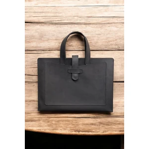 MAT DERİ Siyah Macbook Çantası 13 Air 14 Pro Uyumlu Bilgisayar Çantası Evrak Çantası