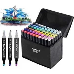 60’lı Çift Taraflı Marker Kalem Seti Çantalı