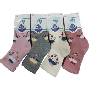 Çorap Diyarı & Vip Serisi 6 Çift Pamuklu Kışlık Kalın Havlu Kız Bebek Soket Çorap