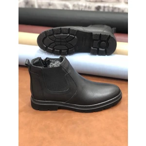 Hakiki Deri Ortopedik Büyük Numara 45-46-47 Kürklü Kışlık Erkek Bot