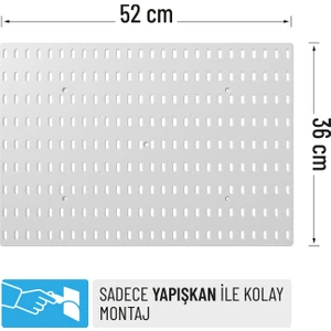 Çok Amaçlı Organizatör Pano ( 52 x 36 Cm) Yapışkanlı - Beyaz