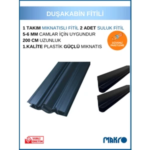 Siyah Duşakabin Mıknatıs Takımı ve 2 Adet Suluk Fitili 200 cm