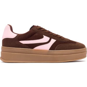 Kadın Kahverengi Bağcıklı Kalın Tabanlı Sneaker 25AFD430814