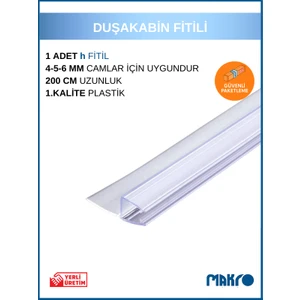 Duşakabin Tırnaklı H Profil (H Fitil) 200 cm
