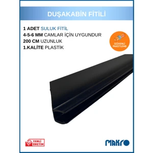 Duşakabin Siyah Yan Suluk (F Fitil) 200 cm (4-5-6mm)