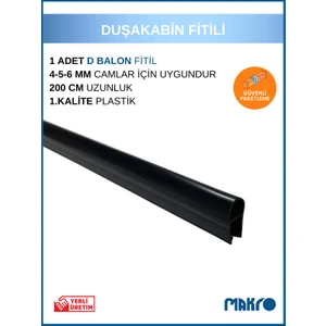 Duşakabin Siyah Balon Fitil 200 cm (4-5-6mm)
