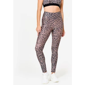 Domyos Kadın Yüksek Bel Fitness Taytı - Leopar Deseni/bej
