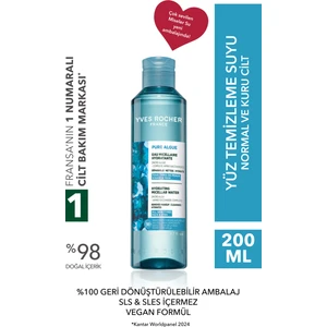 Yves Rocher Makyaj Temizleme Micellar Suyu-Normal ve Kuru Cilt -Pure Algue Nemlendirici Botanik Kompleks 200ML