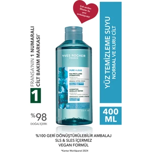 Yves Rocher Makyaj Temizleme Micellar Suyu-Normal ve Kuru Cilt -Pure Algue Nemlendirici  Botanik Kompleks 400ML