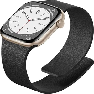 Apple Watch 11-10 46MM 9 8 7 45MM Se 6 5 4 44 Ultra 49MM Uyumlu Manyetik Silikon Deri Dokulu Kordon