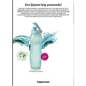 Eco Slim Okyanus 1 Litre Şişe Matara Sızdırmaz Plastik Yapı