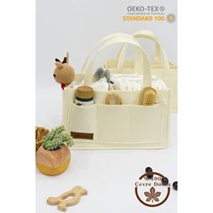 Keçe Anne Bebek Bakım Çantası, Yenidoğan Alt Açma Değiştirme Organizer, Taşınabilir Düzenleyici, Bej