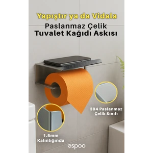 Telefon Raflı Paslanmaz Çelik Banyo Tuvalet Kağıtlığı Wc Kağıtlık Tuvalet Kağıdı Tutucu Askılığı