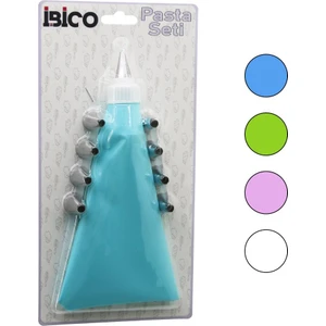 11PCS Pasta Seti - Renkli   1-Krema Torbası - 9-Metal Sıkma Uçları - 1-Uç Tutucu Adaptör (5224)
