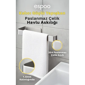 Banyo, Lavabo, Mutfak 304 Paslanmaz Çelik Yapışkanlı Havlu Askılığı, Havluluk Askısı