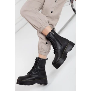 Deri Kadın Bot - Veneto Siyah Cilt