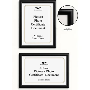 Pergamon A4 Ebat 21CM x 30CM Resim Fotoğraf Belge Poster Evrak Çerçevesi Korumalı Kırılmaz Pleksi Cam