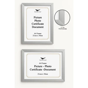 Ermitaj A4 Ebat 21CM x 30CM Resim Fotoğraf Belge Poster Evrak Çerçevesi Korumalı Kırılmaz Pleksi Cam