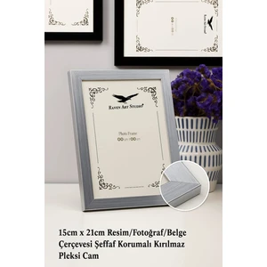 Ermitaj 15CM x 21CM Resim Fotoğraf Belge Poster Evrak Çerçevesi Korumalı Kırılmaz Pleksi Cam