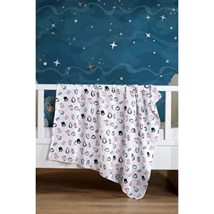 Bebek Çok Amaçlı Desenli Büyük Boy Müslin Örtü & Battaniye 100X120