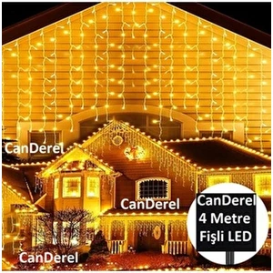 8 Fonksiyonlu Perde LED Işık 4 Metre Genişlik 50X60X70 Saçak Gün Işığı - 96 Ledli Saçaklı LED