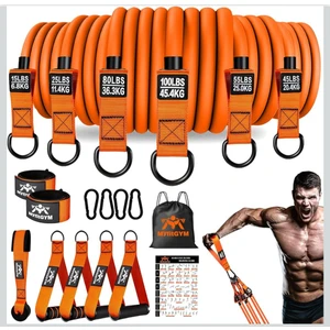 18 Parça Latex Direnç Lastiği Seti Kapı Arkası Direnç Bandı 145 kg Direnç Ağırlığı