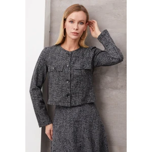 Önü Düğmeli Ikili Takım-Gri