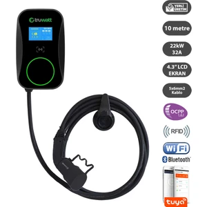 ZTD610 Duvar Tipi Elektrikli Araç Şarj Cihazı 32A/22KW/380V (10 Metre)