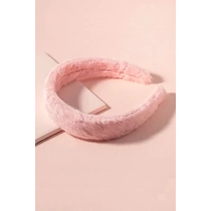 Kadın Pembe Teddy Tüylü Peluş Taç