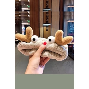 H&E Design Peluş Sevimli Geyik Makyaj ve Banyo Bandı Kadınlar İçin Eğlenceli Tasarım