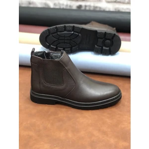 Hakiki Deri Ortopedik Büyük Numara 45-46-47 Kürklü Kışlık Erkek Bot