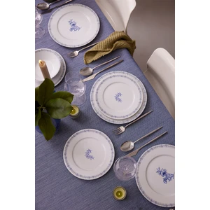 Kütahya Porselen Leonberg Mavi Düş 24 Parça 6 Kişilik Yemek Takımı